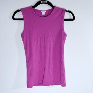 J.Crew Factory Fuchsia Cotton Tank Top XS Pink Sleeveless Crew Neck Basic